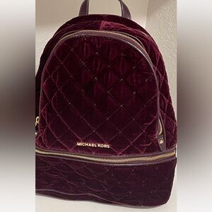 Michael Kors Purple Velvet Backpack
